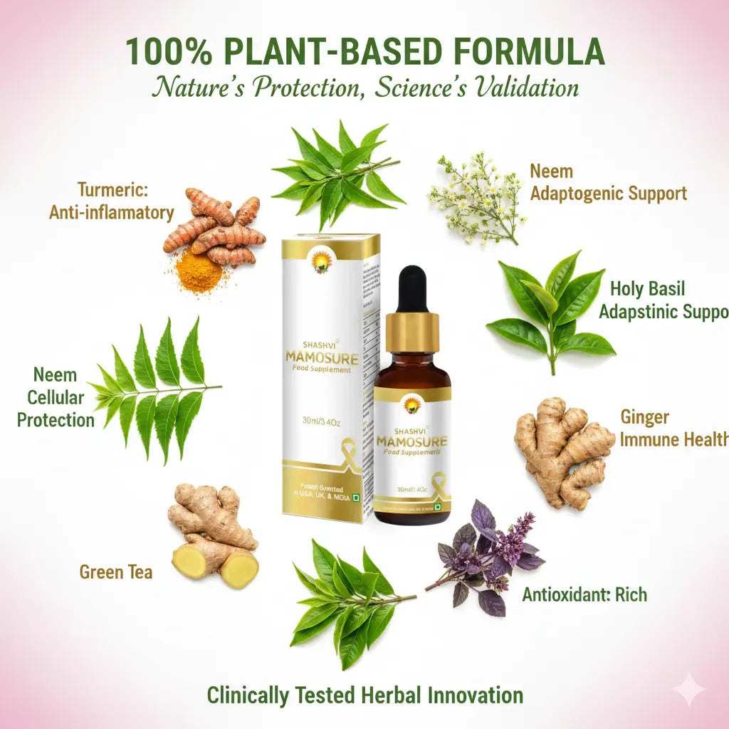 MAMOSURE Breast Cancer Care & Prevention Formula 50ml Premium Plant-Based Supplement Shashvi Biotech